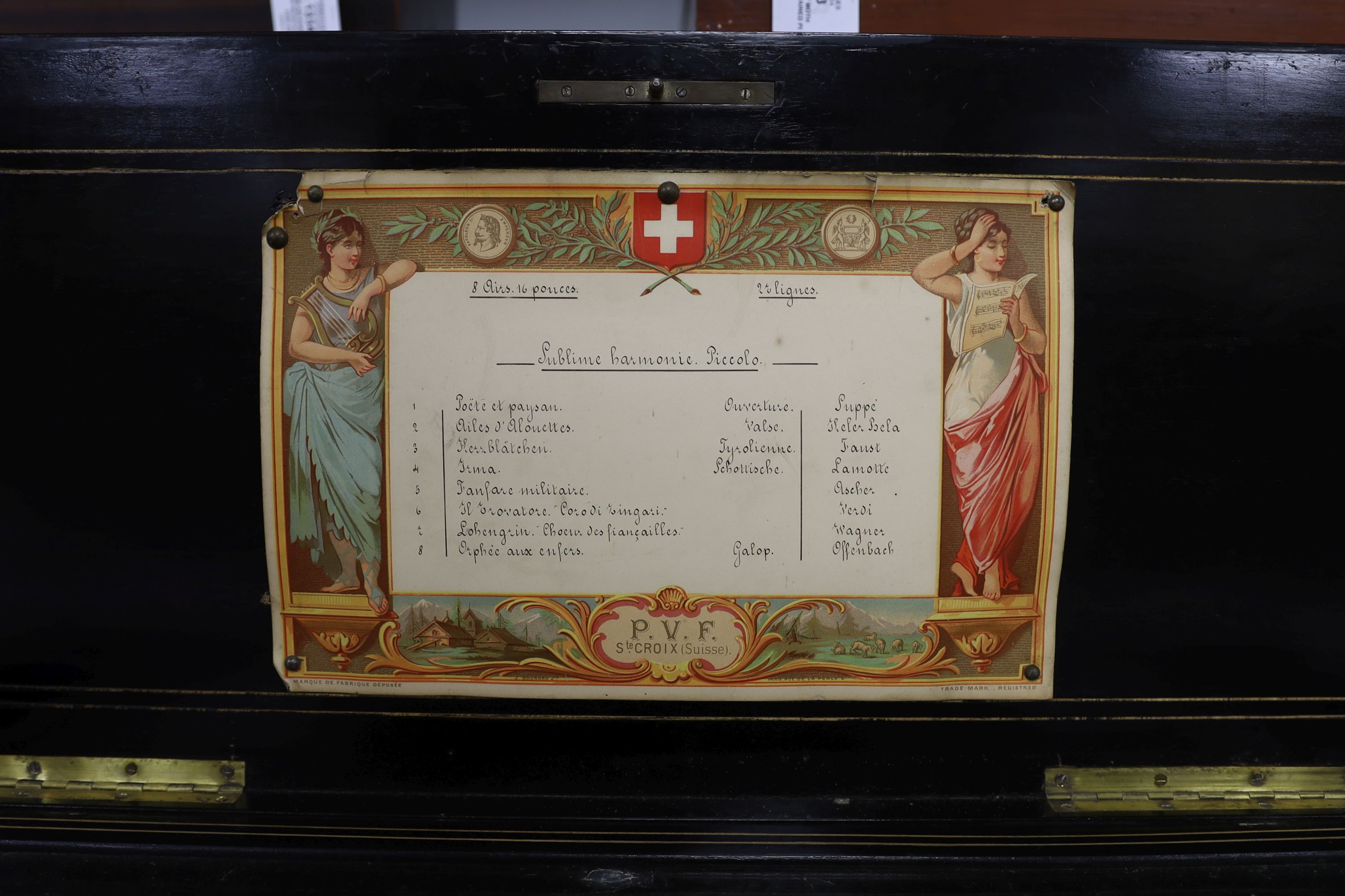 A late 19th century Swiss eight air cylinder music box, Paillard Vaucher Fils, St Croix